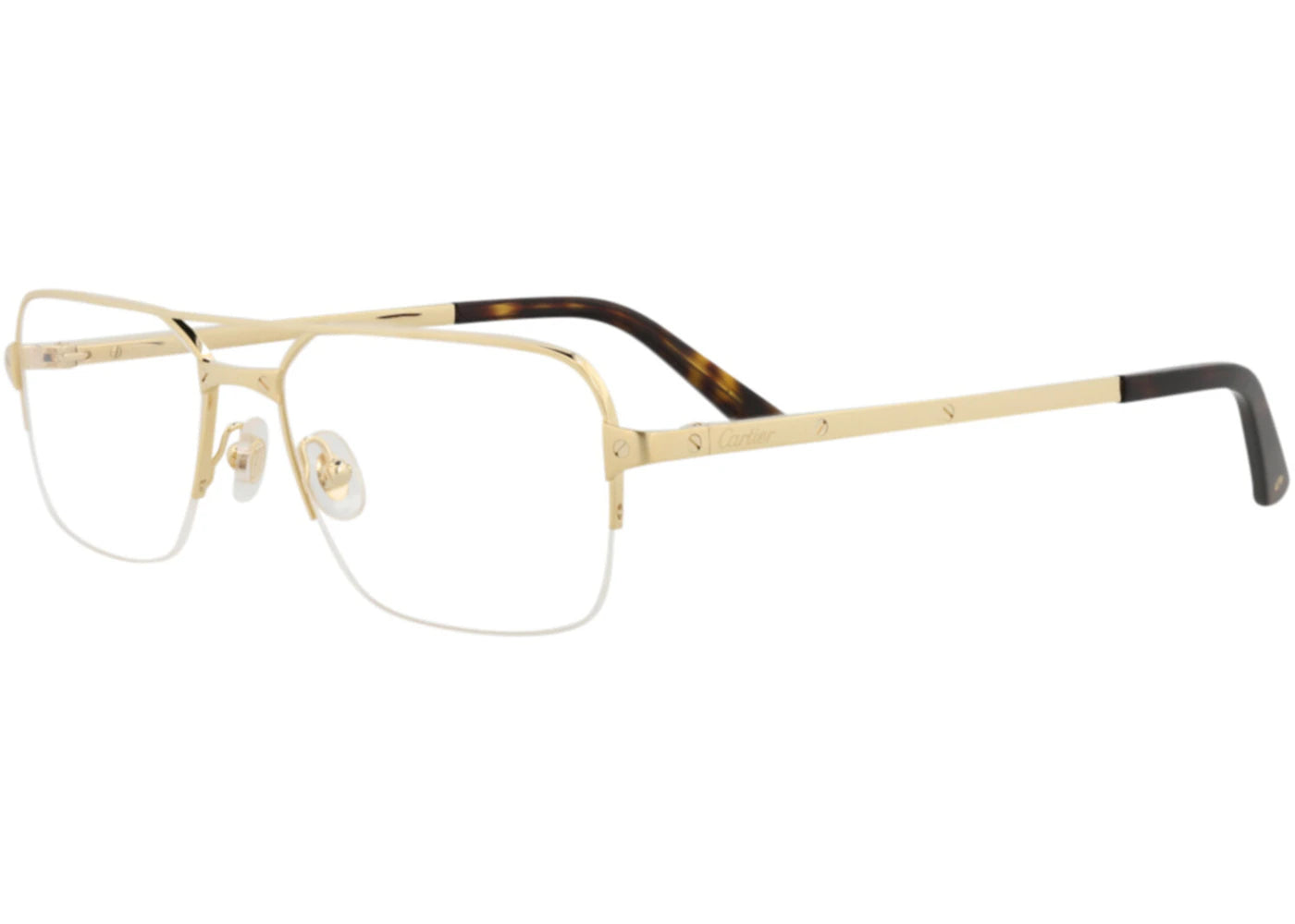 Cartier Square Eyeglasses Gold/Gold/Transparent (CT0308O-30011448-001)