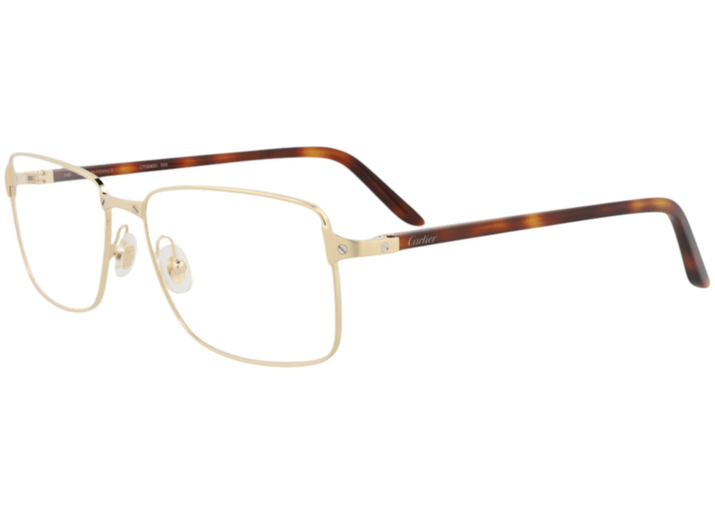 Cartier Square Eyeglasses Gold Havana Transparent (CT0040O-30002159-010)