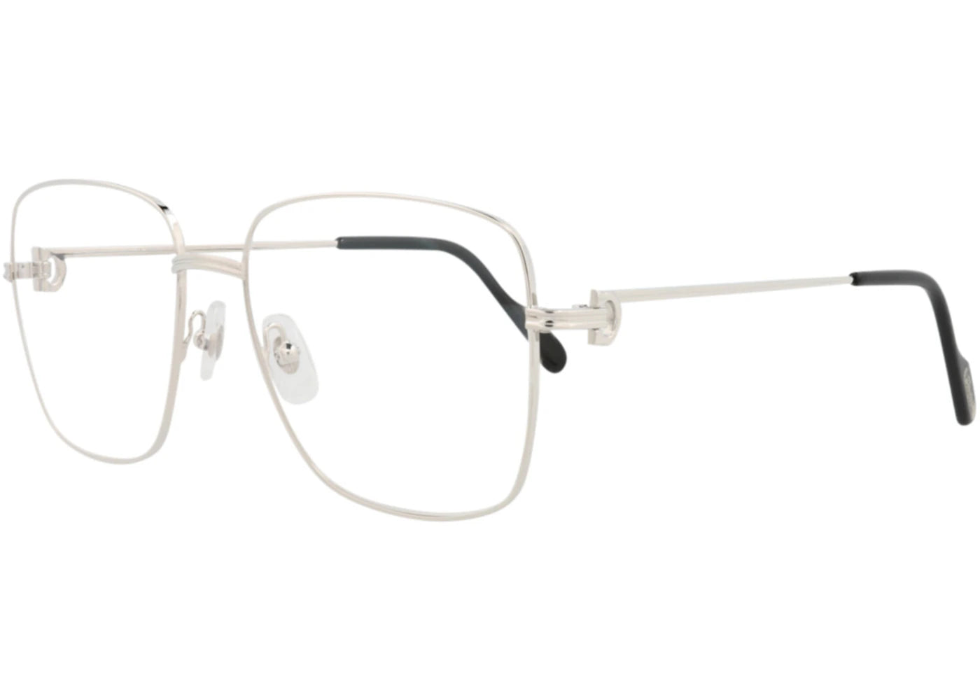 Cartier Square-Frame Metal Optical Frames Silver Silver Transparent (CT0253O-30009020-001)