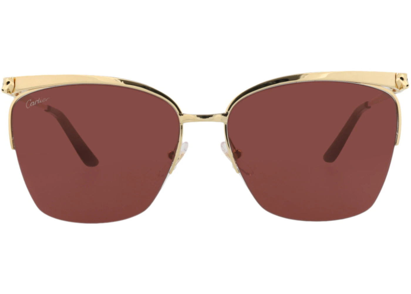 Cartier Square-Frame Metal Sunglasses Gold Gold Red (CT0124S-30003123-003)