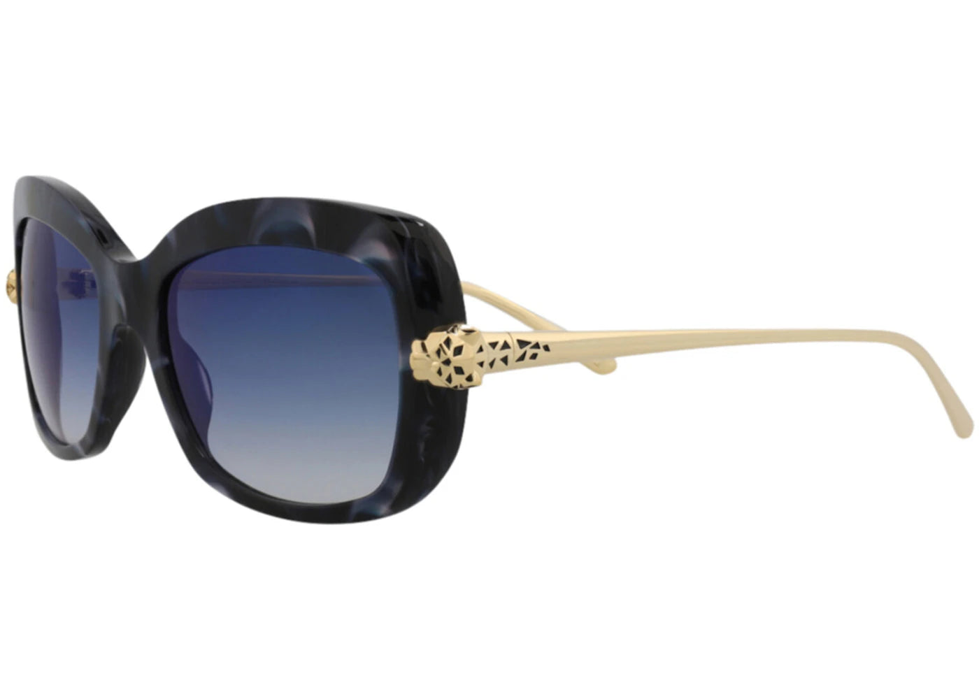 Cartier Square Sunglasses Havana/Gold/Blue (CT0215S-30007928-004)