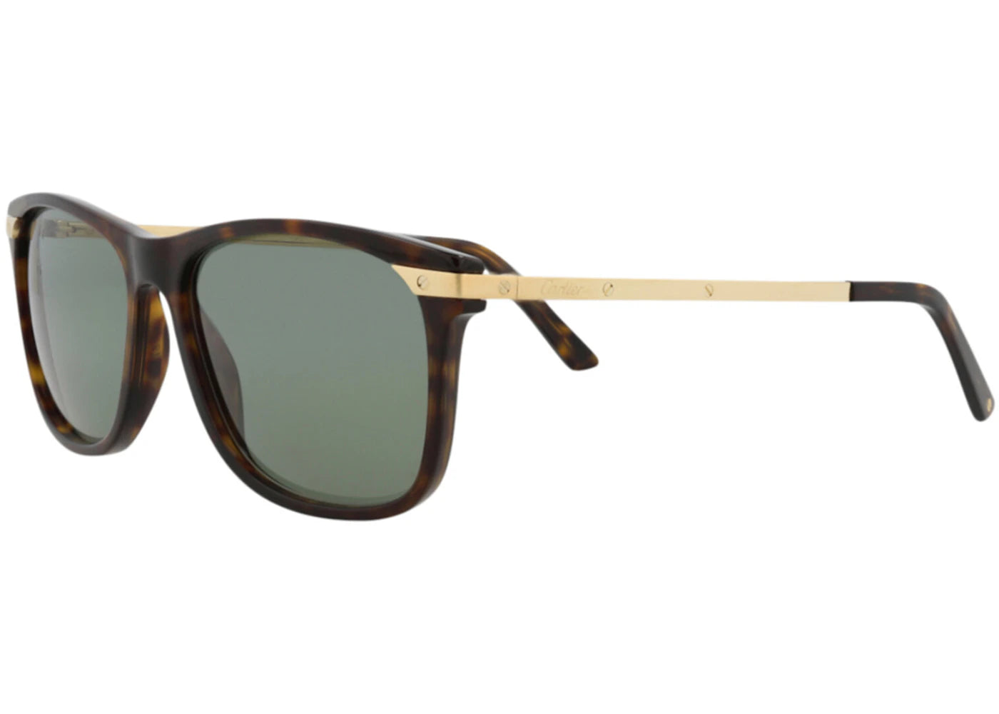 Cartier Square Sunglasses Havana/Gold/Green (CT0104S-30003086-002)