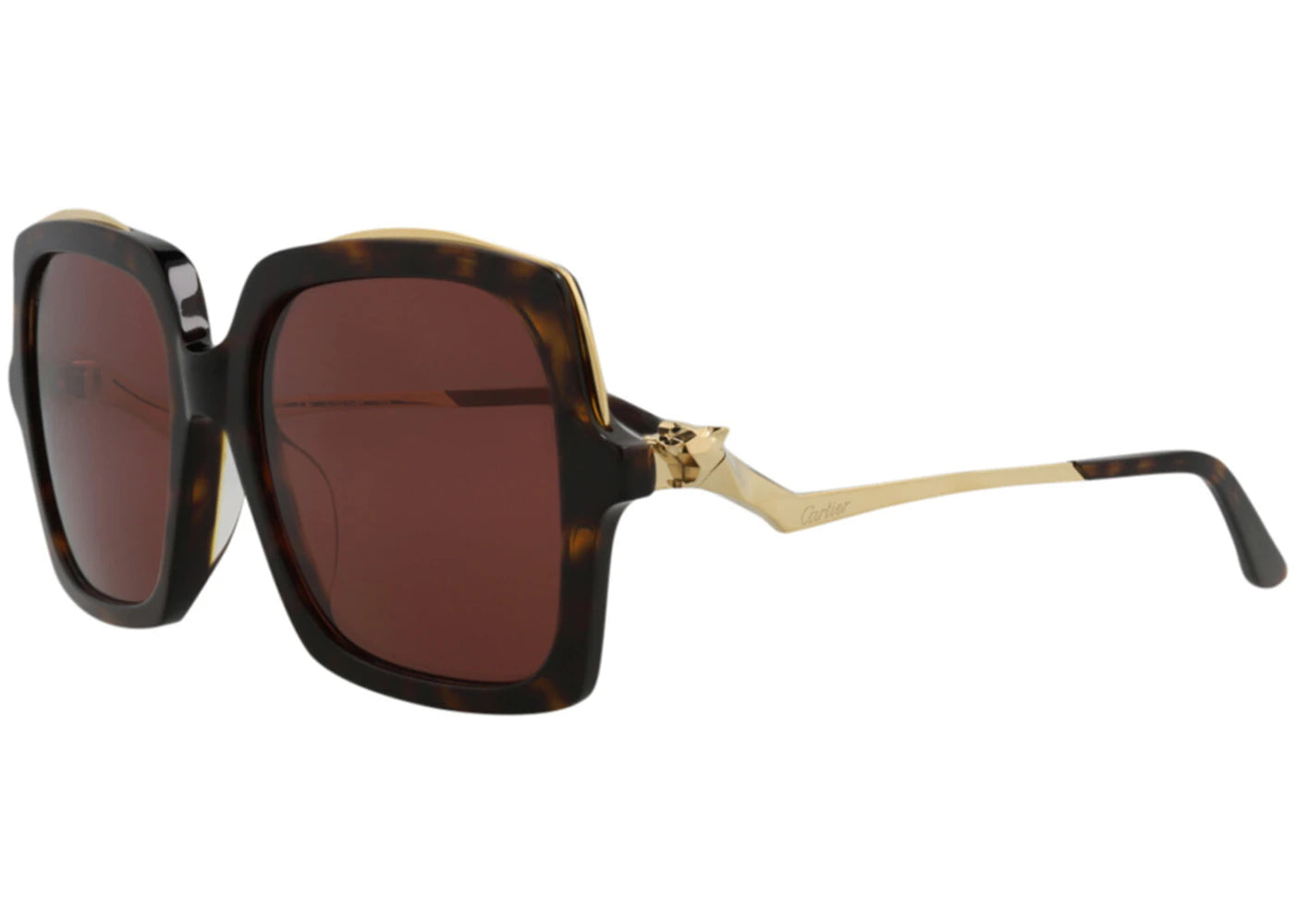 Cartier Square Sunglasses Havana/Gold/Red (CT0117SA-30003113-002)