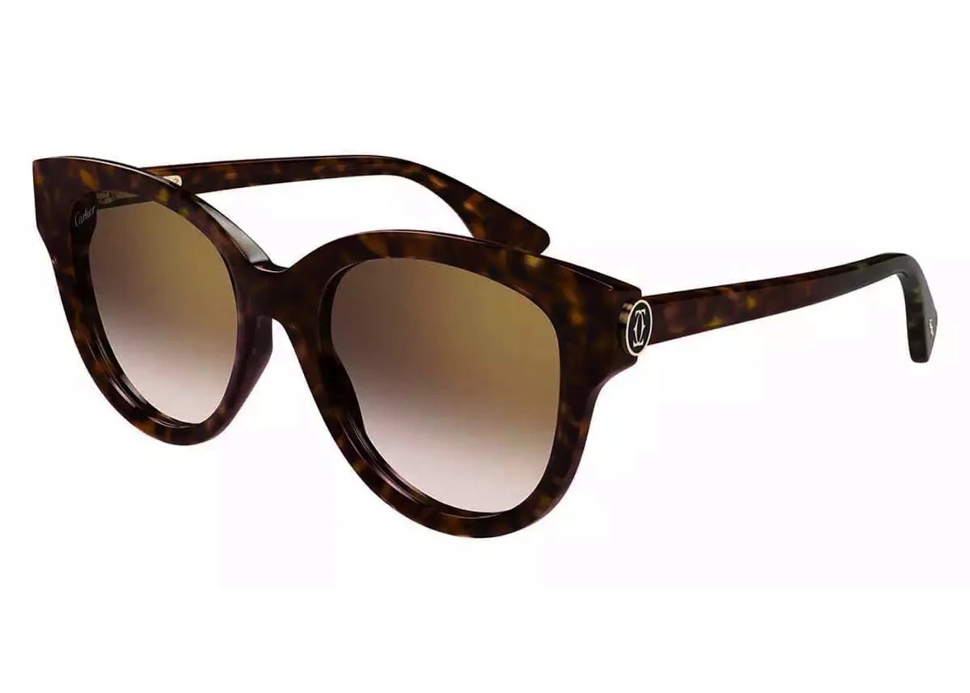 Cartier Trinity De Cartier Bold Sunglasses Dark Havana/Gold (CT0470S-003)