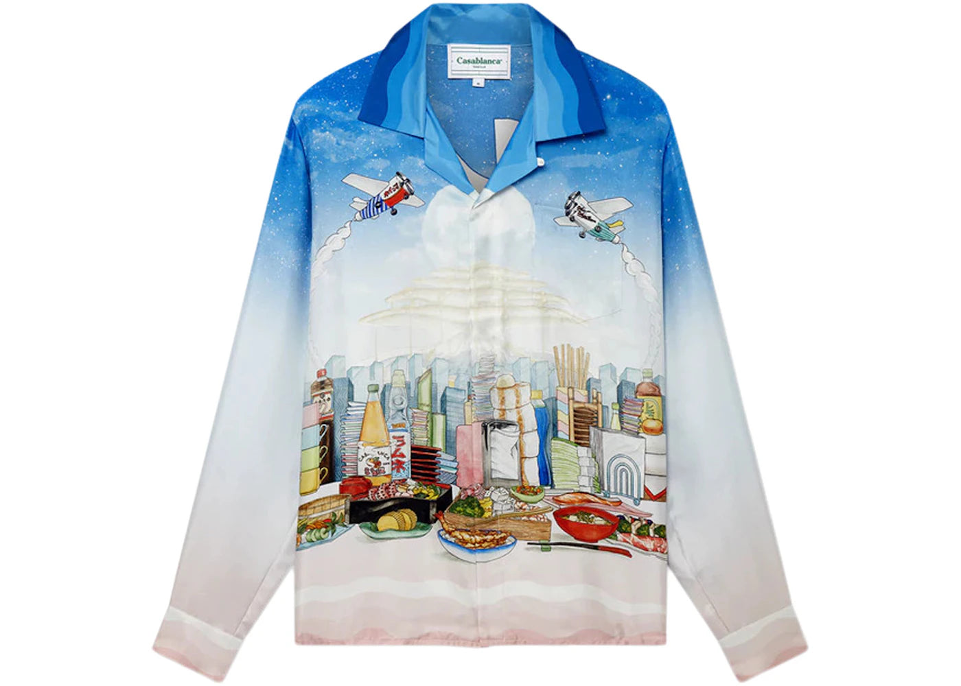 Casablanca Casa Cafe Silk Shirt Blue/Multi