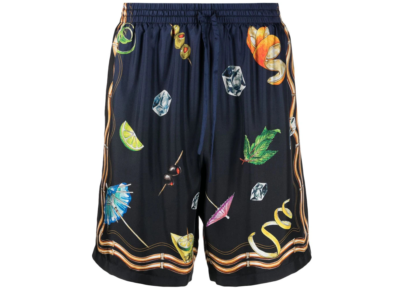 Casablanca Club Sunset Silk Shorts Blue/Multi