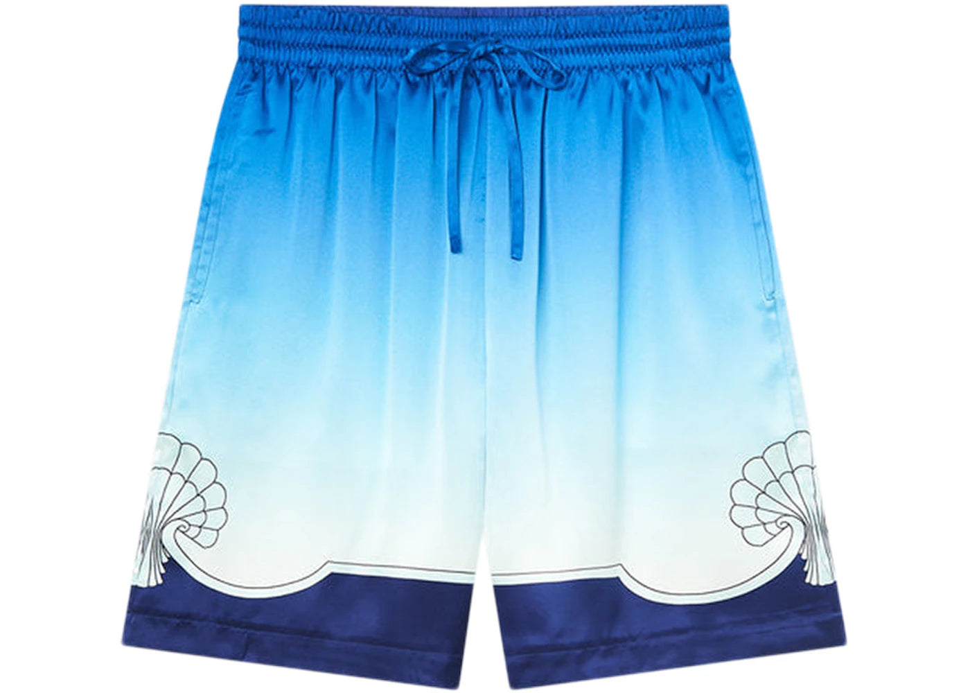 Casablanca Place Vendome Silk Shorts Blue Gradient