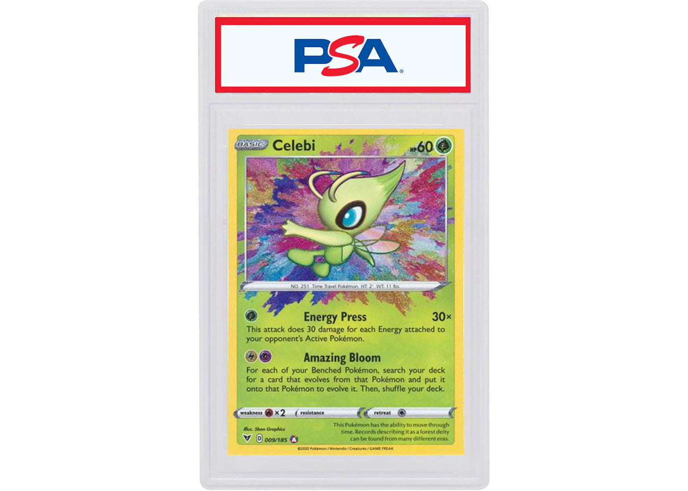 Celebi 2020 Pokémon Sword & Shield Vivid Voltage Amazing Rare #009/185 (PSA or BGS Graded)