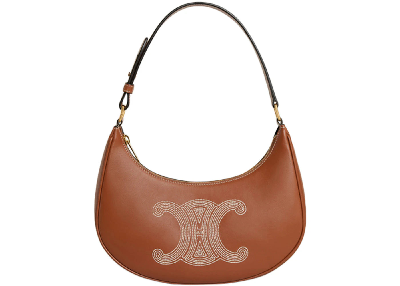 Celine Ava Bag Triomphe Embroidery Tan