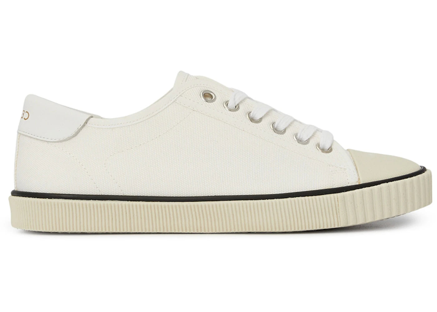 Celine Blank Canvas Low Lace Up Sneaker Off White (Women's)