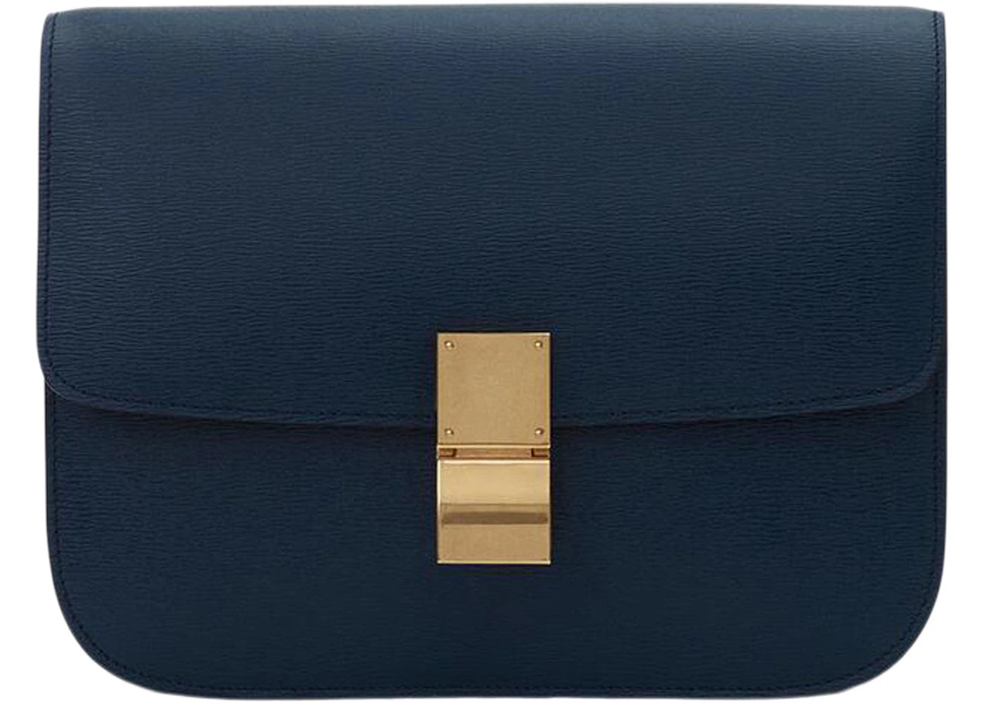 Celine Classic Box In Calfskin Liege Shoulder Bag Medium Abyss Blue