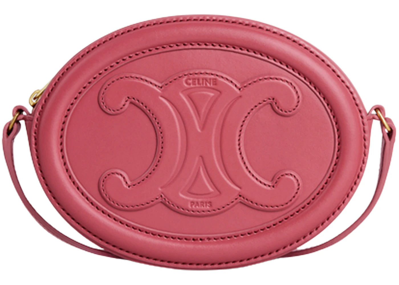 Celine Crossbody Oval Cuir Purse Triomphe Embroidery Lipstick