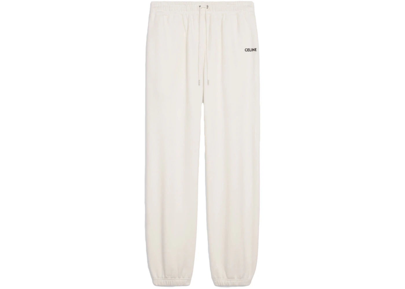 Celine Embroidered Track Pants In Cotton Fleece Off White/Black