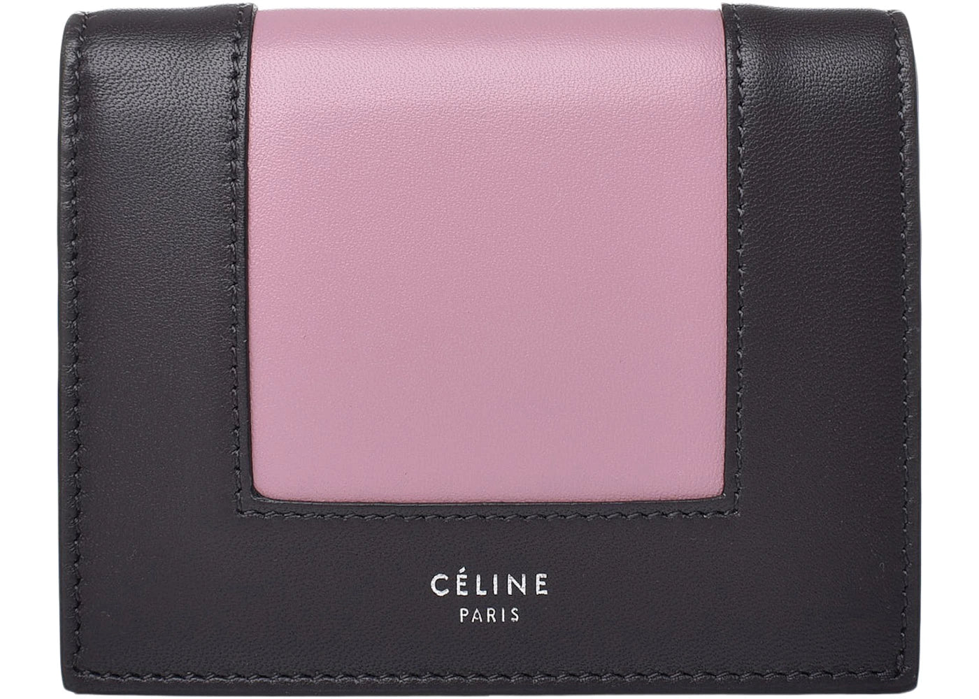 Celine Frame Coin and Card Purse On Chain Liquorice/Antique Rose