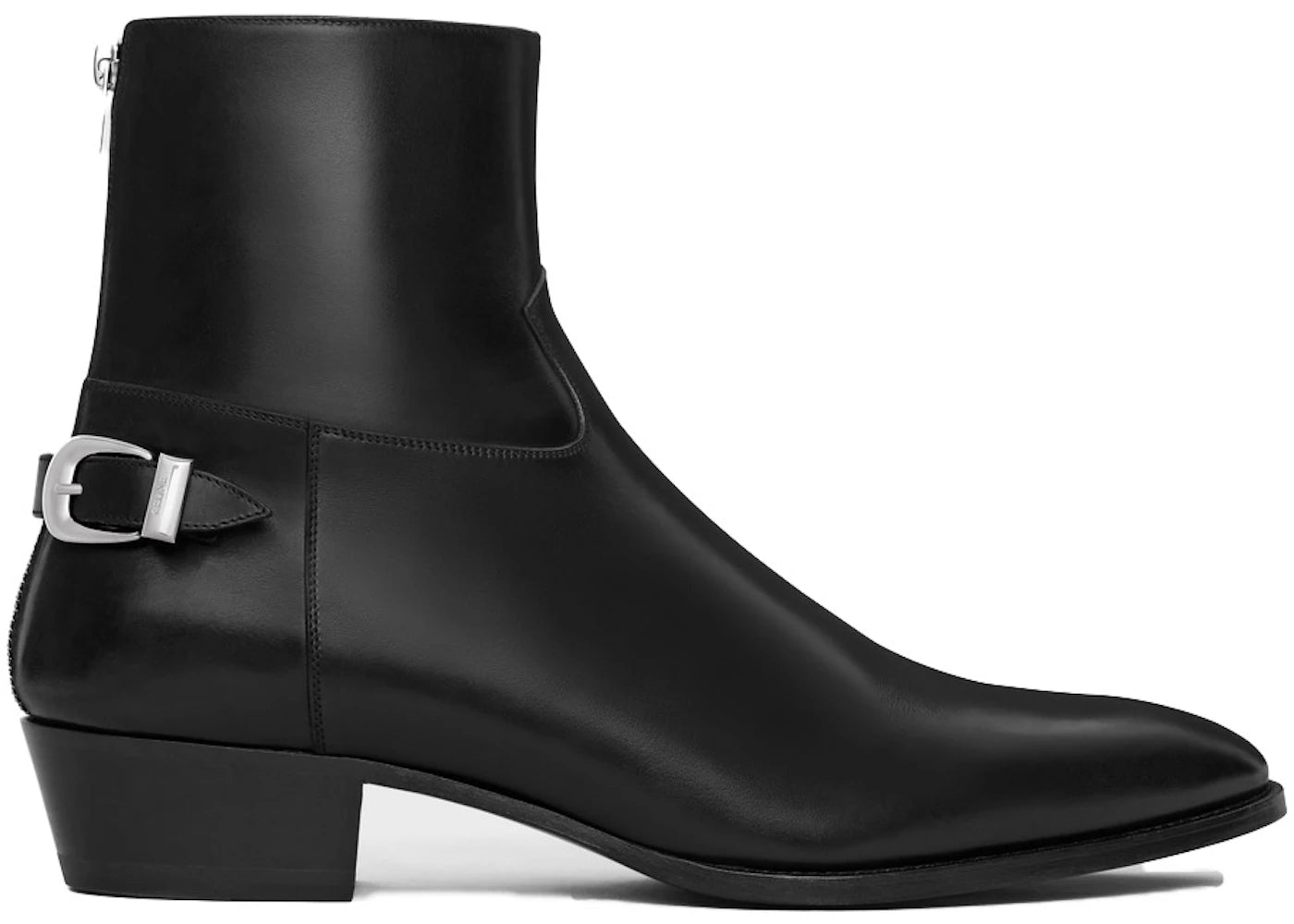 Celine Isaac Buckle Zipped Boot Black