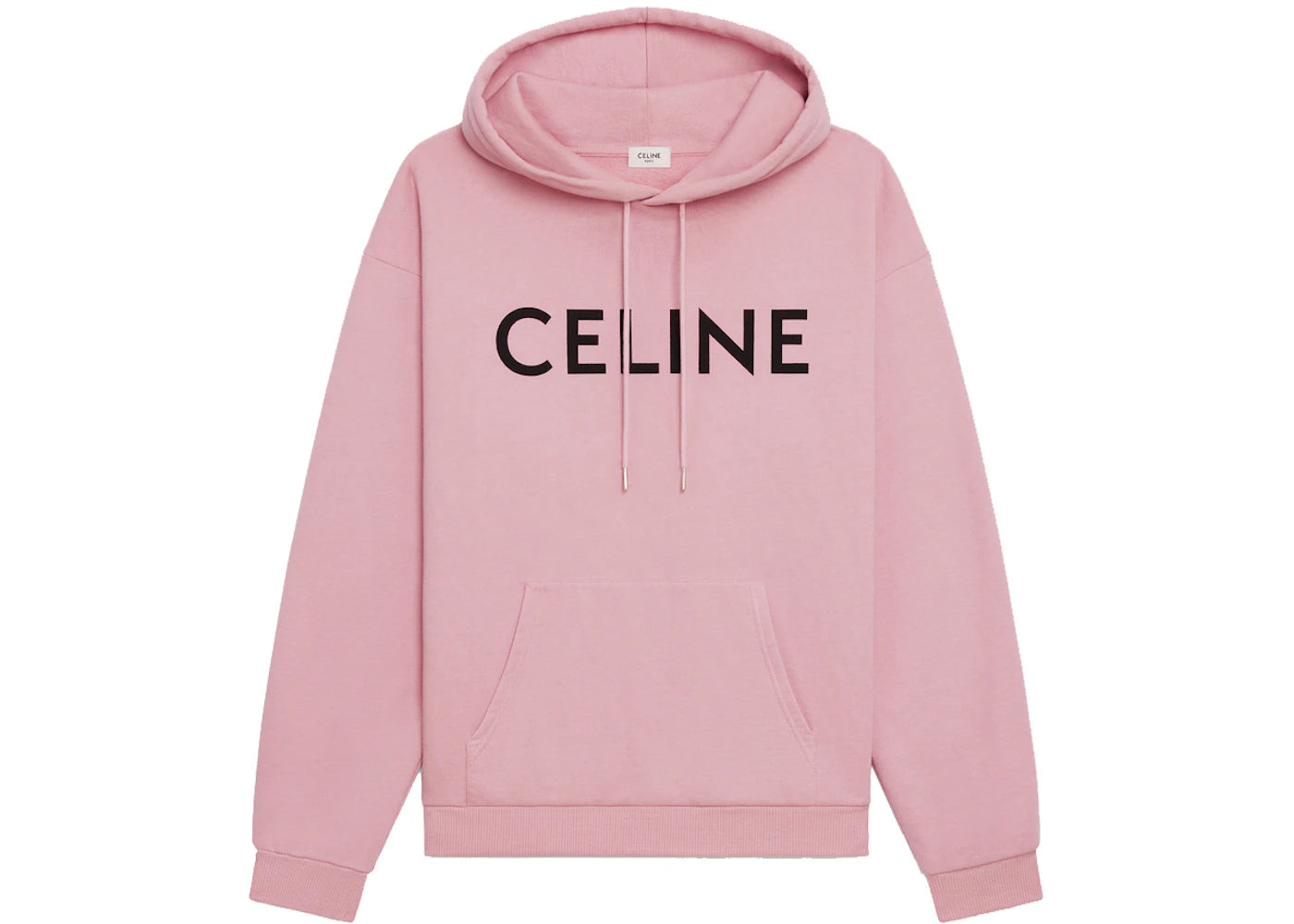 Celine Loose Cotton Sweatshirt Light Rose/Black