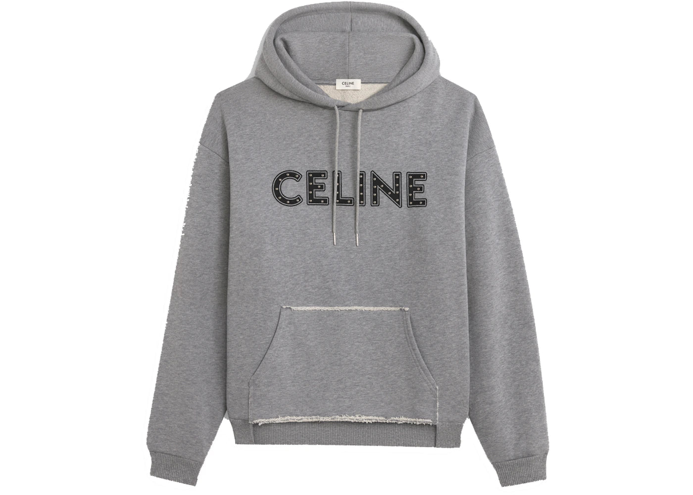 Celine Loose Cotton Sweatshirt with Studs Grey/Black