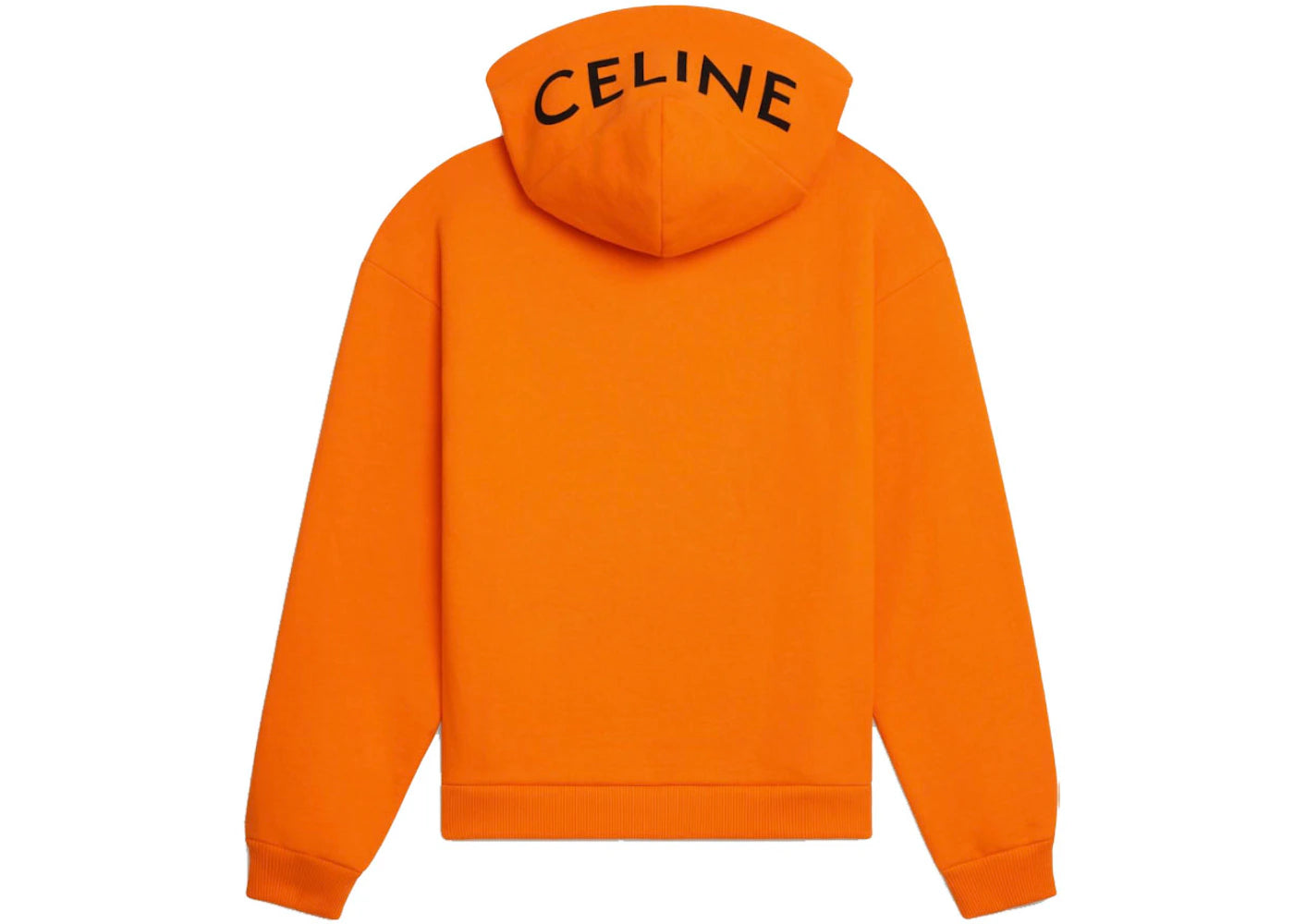 Celine Loose Sweatshirt In Cotton Fleece Bright Orange/Black