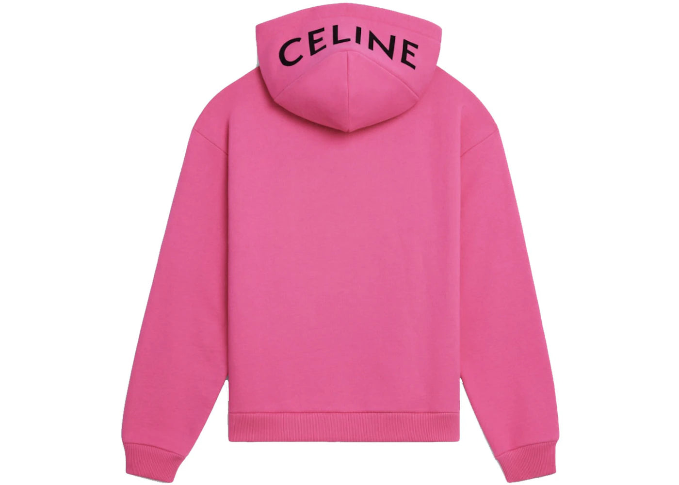 Celine Loose Sweatshirt In Cotton Fleece Hot Pink/Black