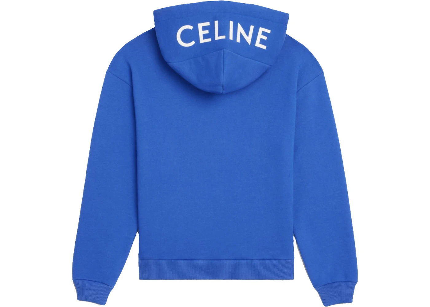 Celine Loose Sweatshirt In Cotton Fleece Royal Blue/Off White