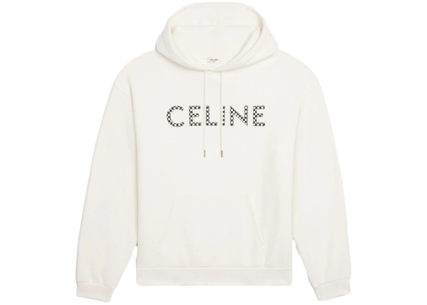 Celine Loose Sweatshirt In Cotton Fleece With Studs Off White