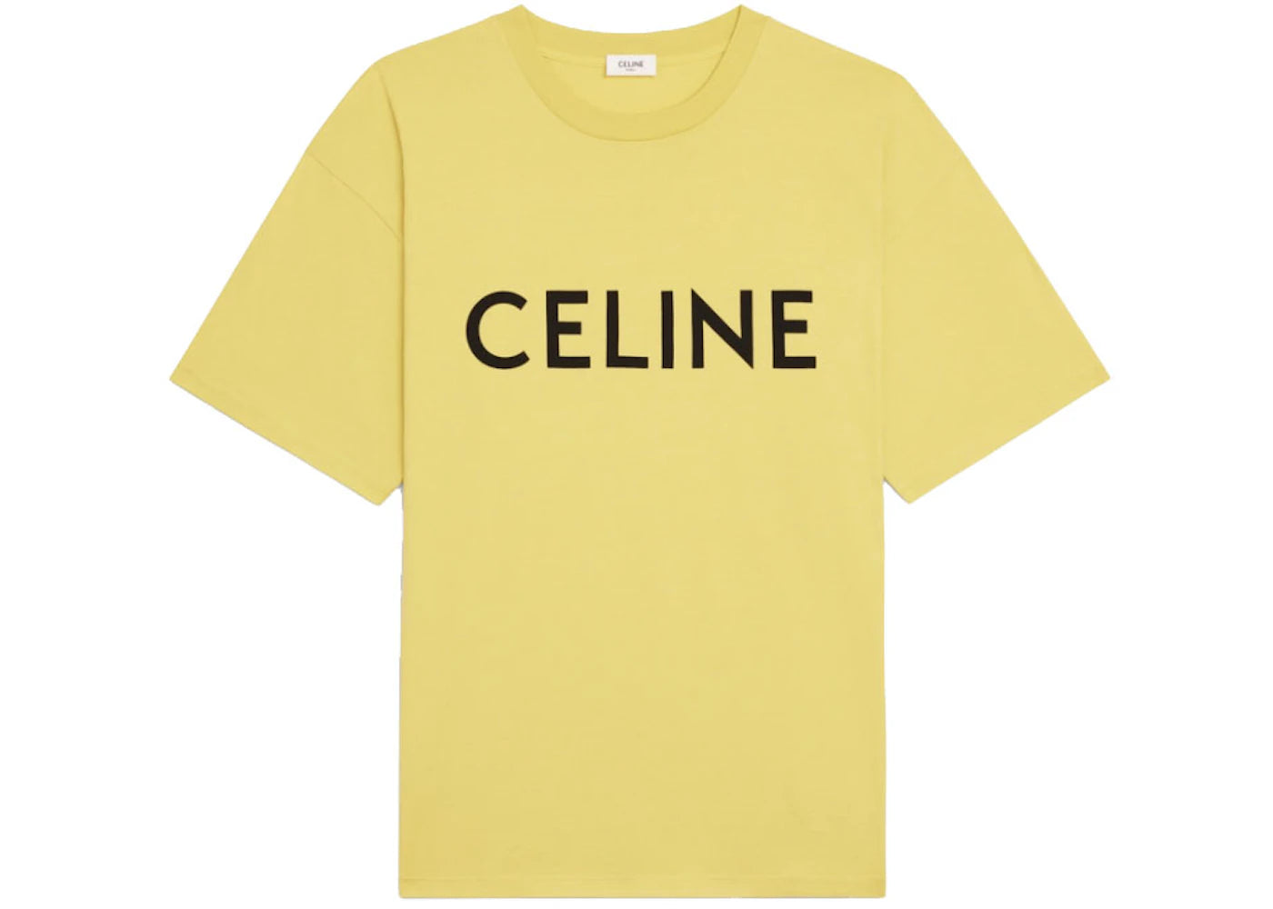 Celine Loose T-Shirt In Cotton Jersey Vintage Yellow/Black