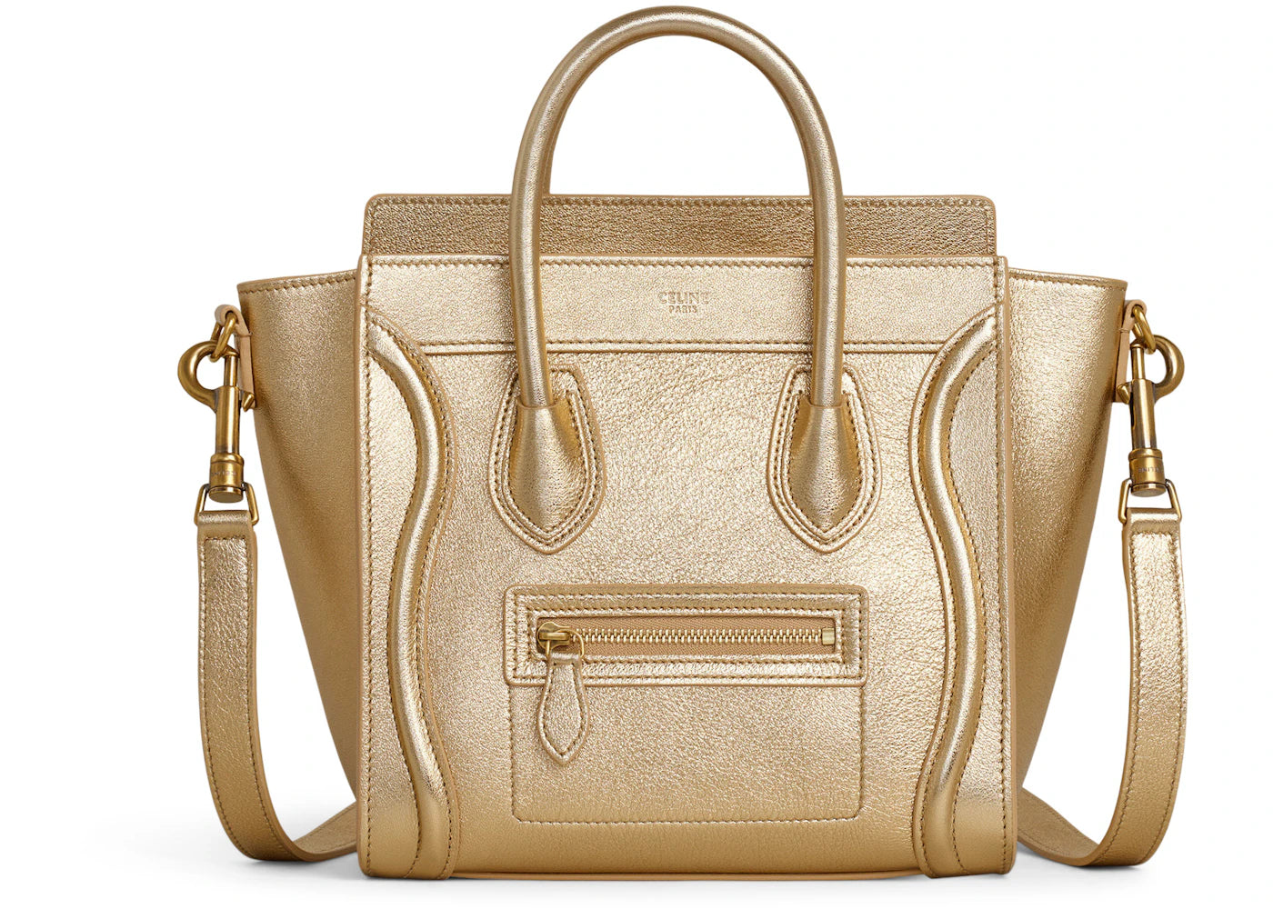 Celine Luggage Laminated Nano Gold