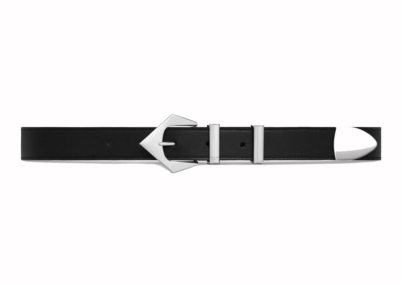 Celine Medium Spike Vintage Calfskin Belt Black