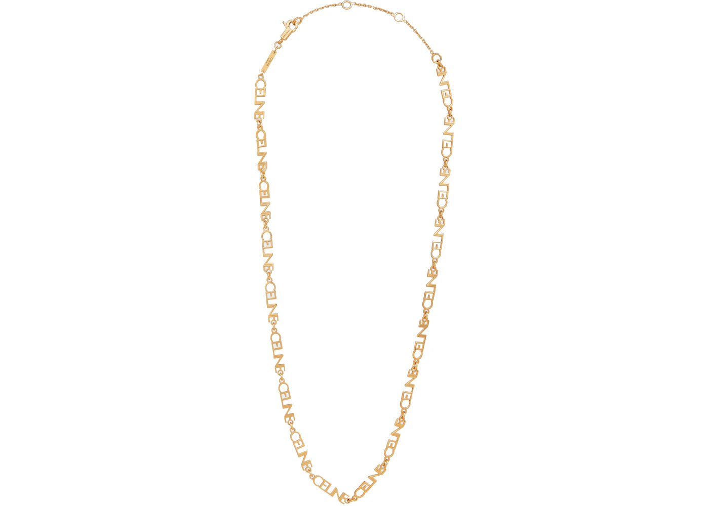 Celine Multi Logo Necklace in Brass with Gold Finish Gold