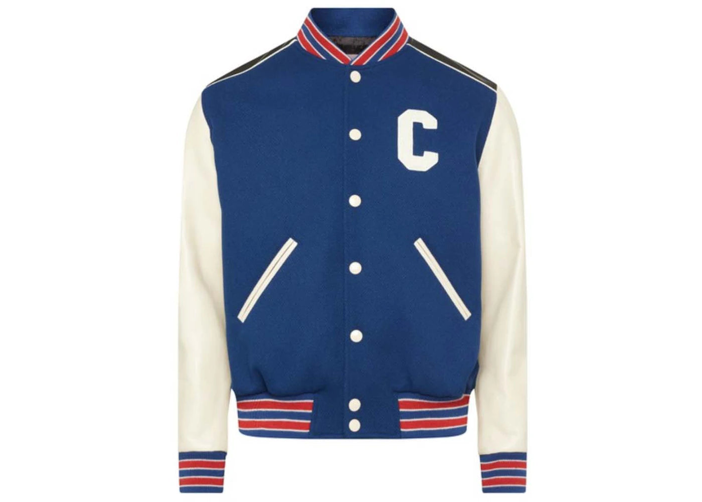 Celine Oversized Wool Varsity Jacket Cobalt