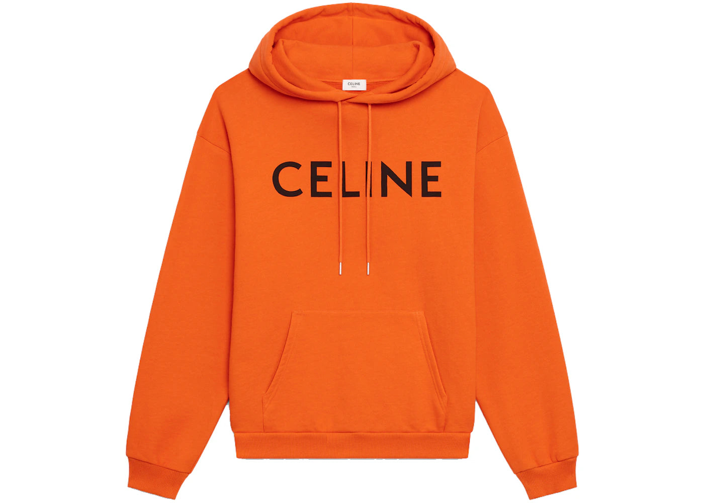 Celine Printed Loose Cotton Sweatshirt Orange/Black