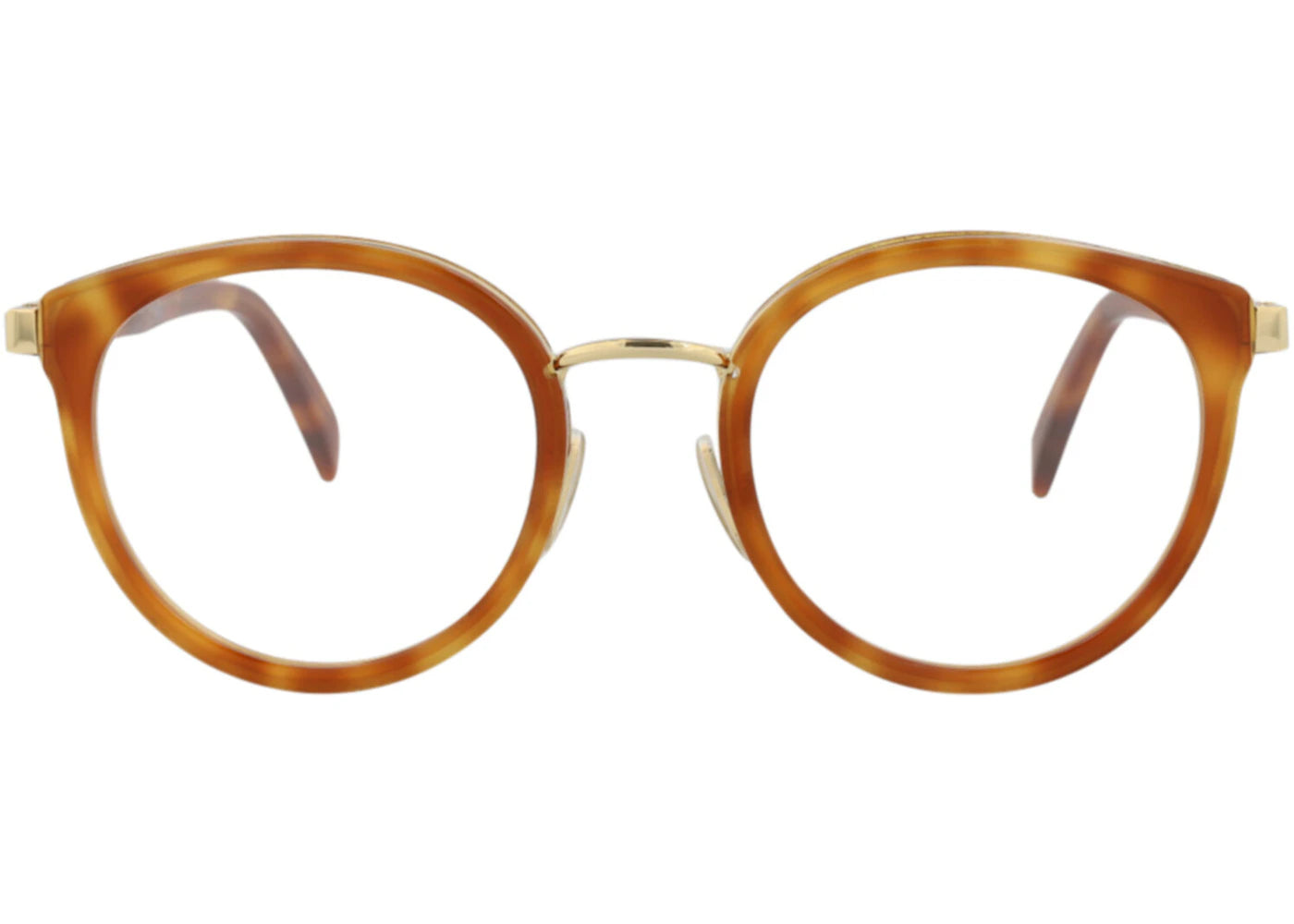 Celine Round-Frame Metal Optical Frames Havana Havana Transparent (CL50102U-51-053)