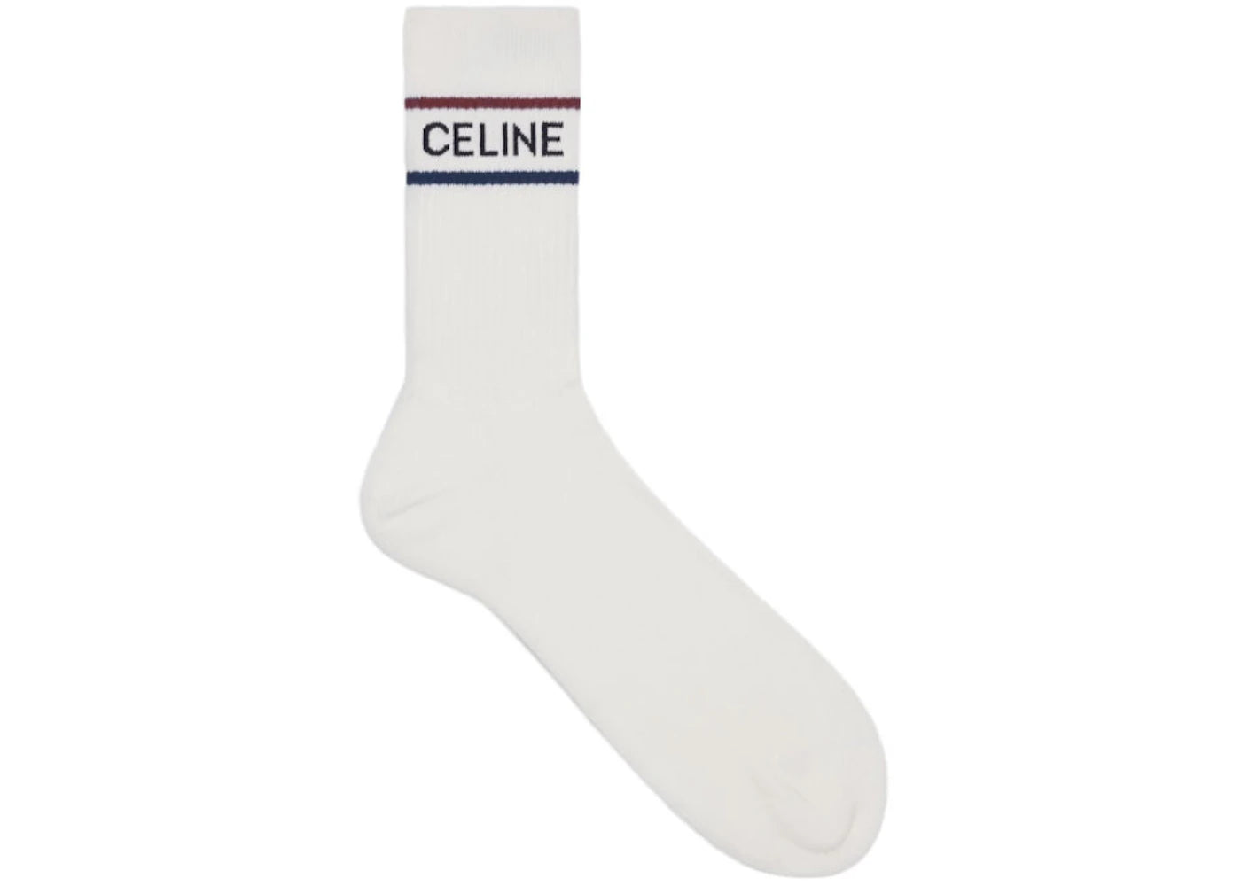 Celine Socks In Striped Cotton White/Navy