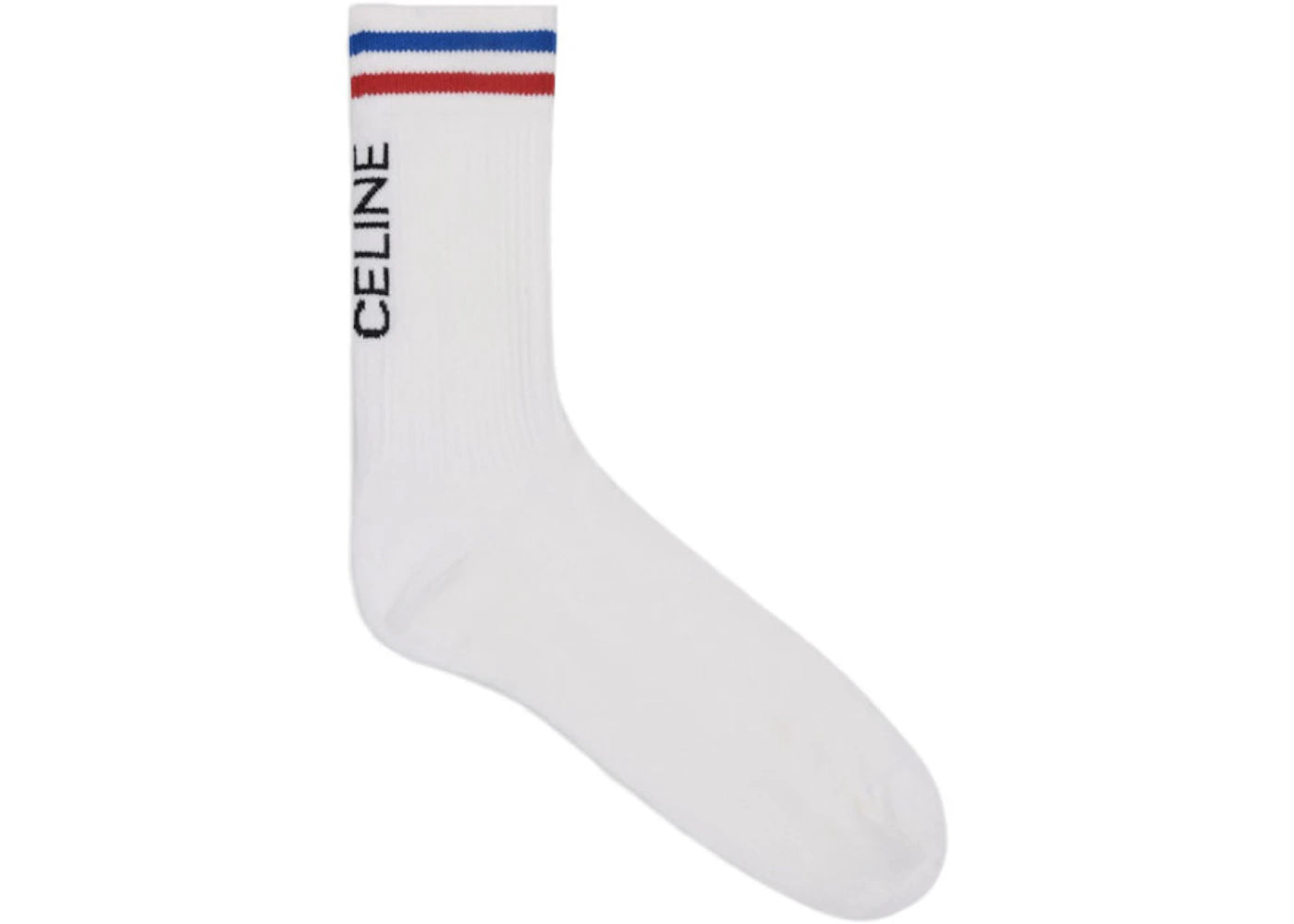 Celine Socks In Striped Cotton White/Red