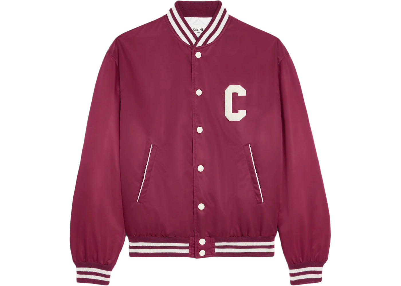 Celine Teddy Jacket in Nylon Burgundy