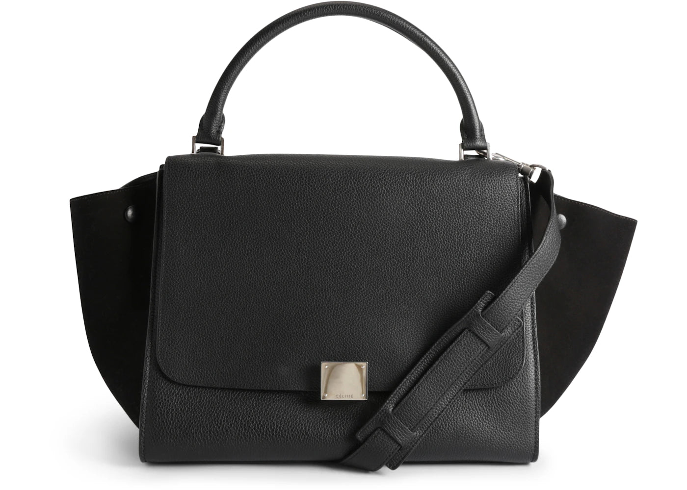 Celine Trapeze Calfskin/Suede Medium Black