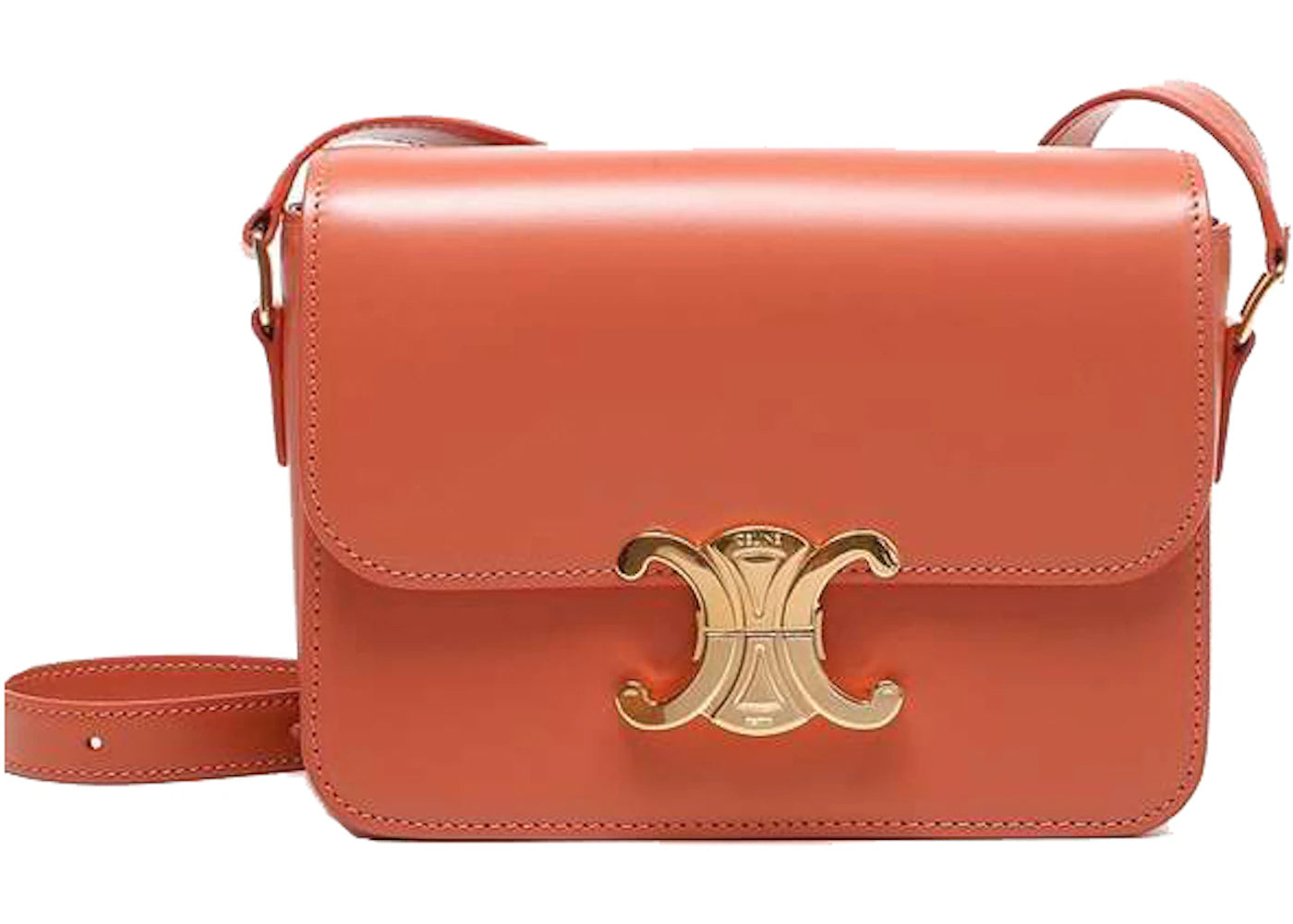 Celine Triomphe Bag Teen Shoulder Bag Apricot