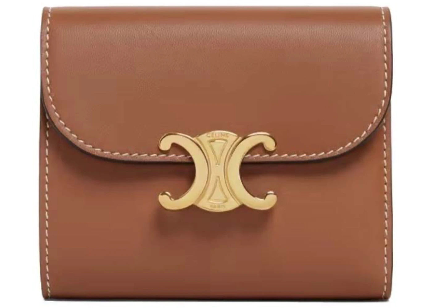 Celine Triomphe Small Flap Wallet Tan