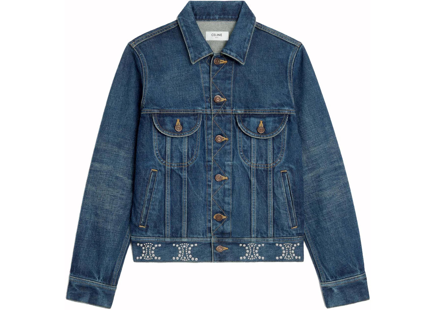 Celine Trucker Denim Jacket Clean Dark Union Wash