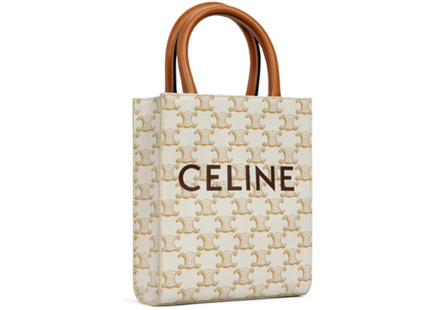 Celine Vertical Cabas Triomphe Mini White