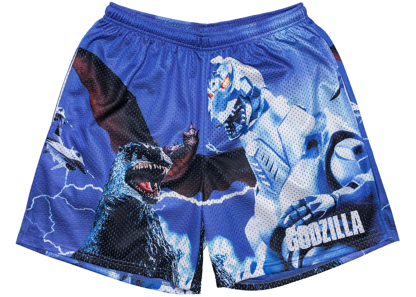 Chalk Line Godzilla vs Mechagodzilla II Retro Shorts Blue