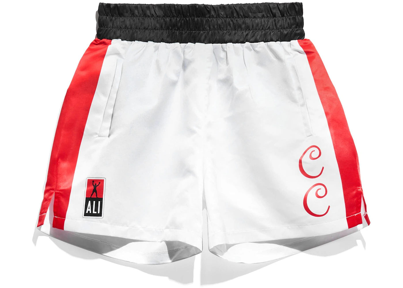 Chalk Line Muhammad Ali Cassius Clay Satin Fight Shorts White/Red