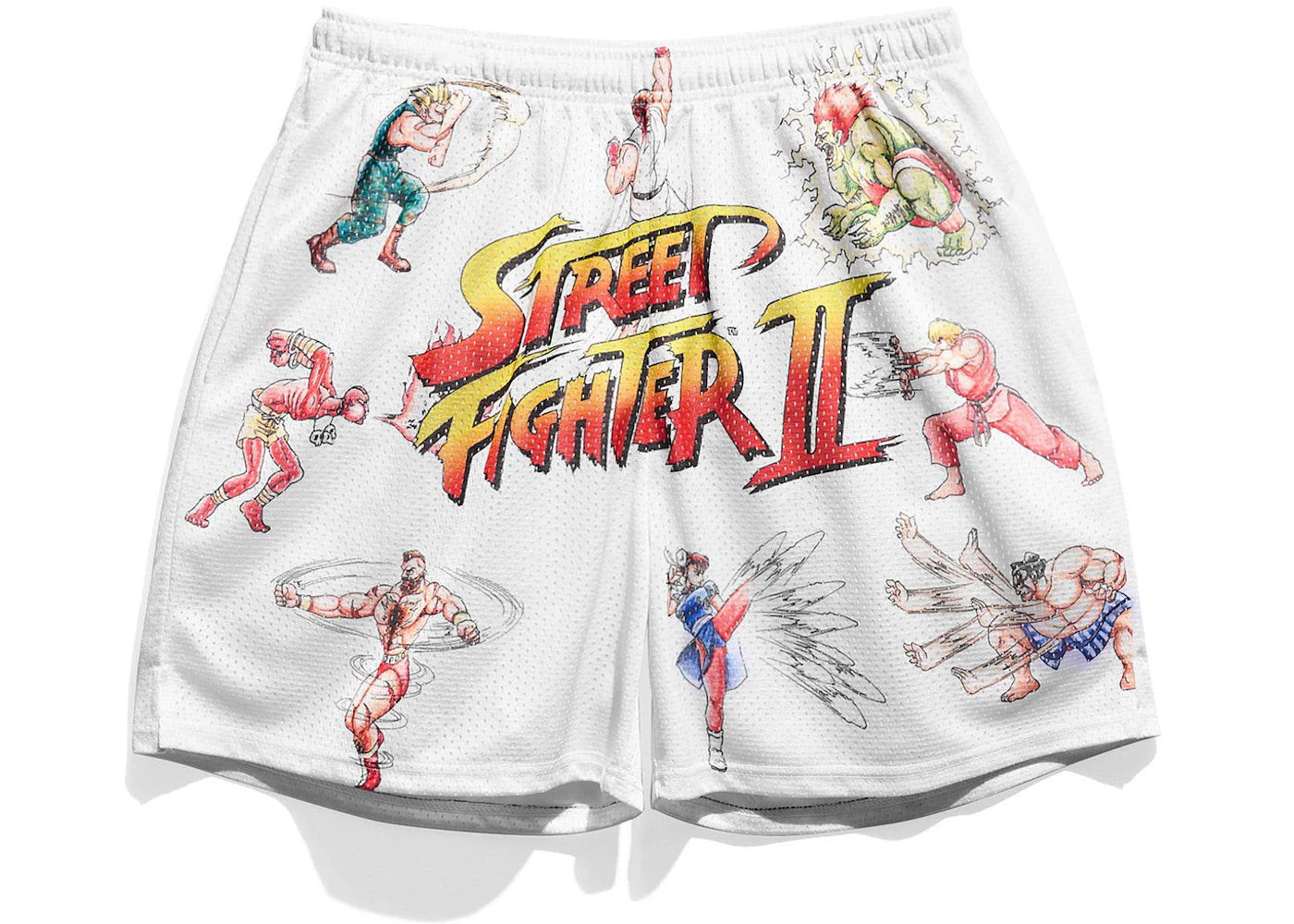 Chalk Line Street Fighter 2 Character Concepts Retro Shorts White/Multi
