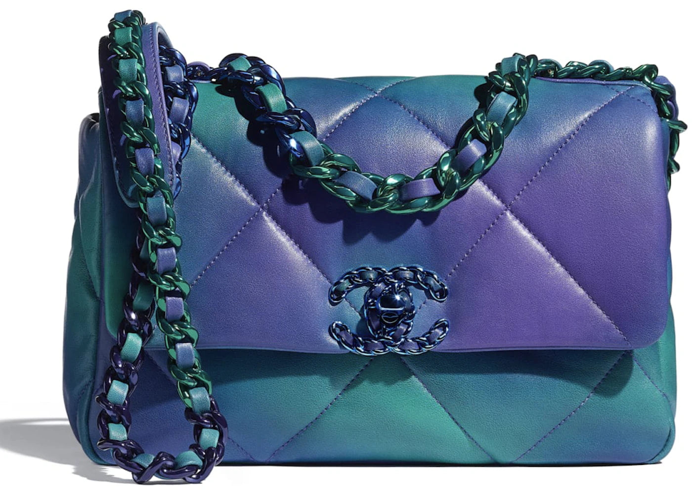 Chanel 19 Tie and Dye Flap Blue/Purple