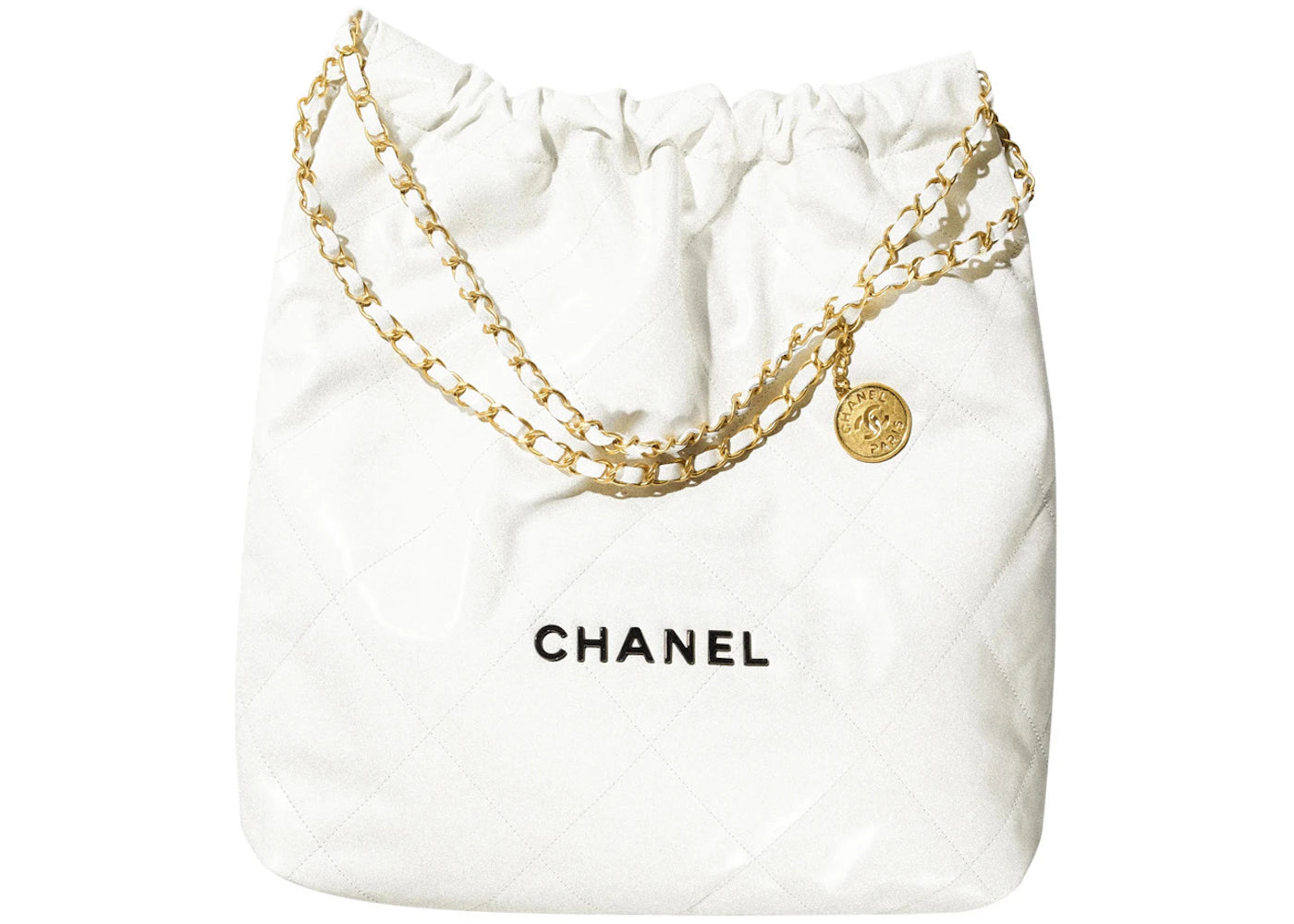 Chanel 22 Handbag Large 22S Calfskin White/Black Logo