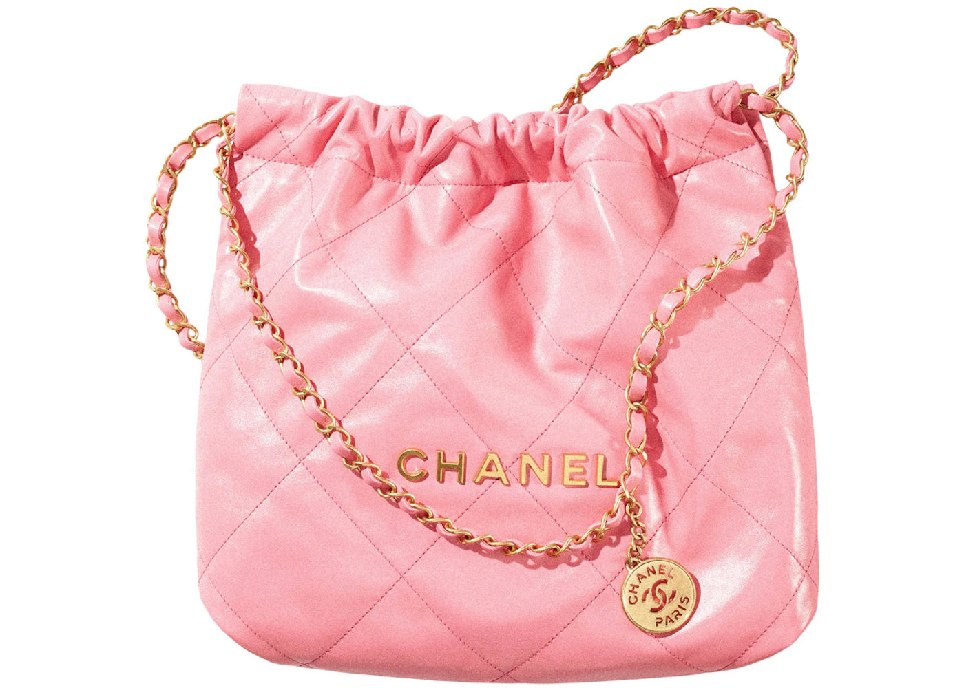 Chanel 22 Handbag Small 22S Calfskin Coral Pink