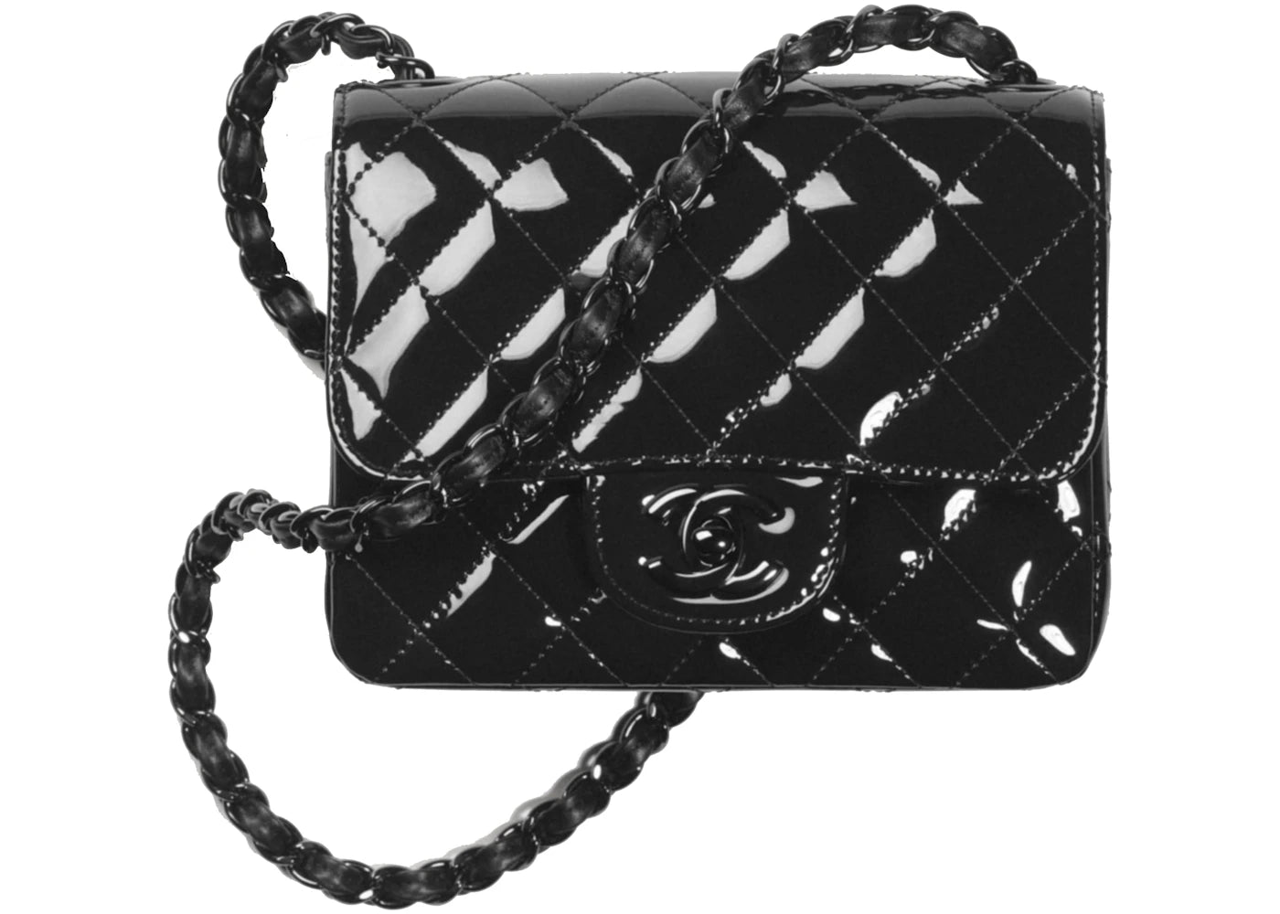 Chanel 22C Mini Flap Bag Mini Patent Black