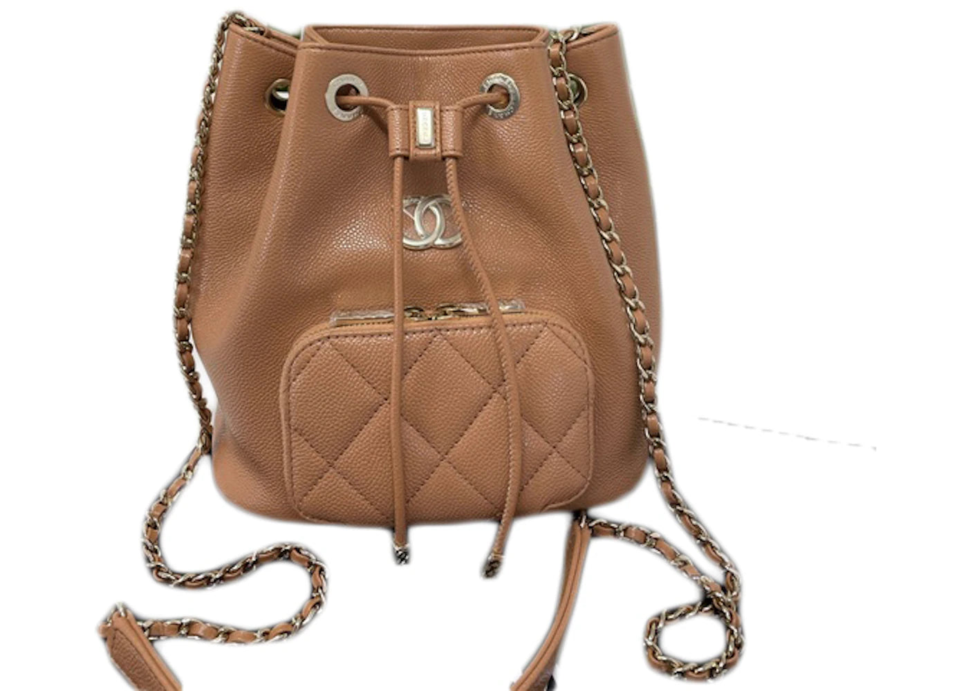 Chanel Bucket Bag Caviar GHW Caramel Brown