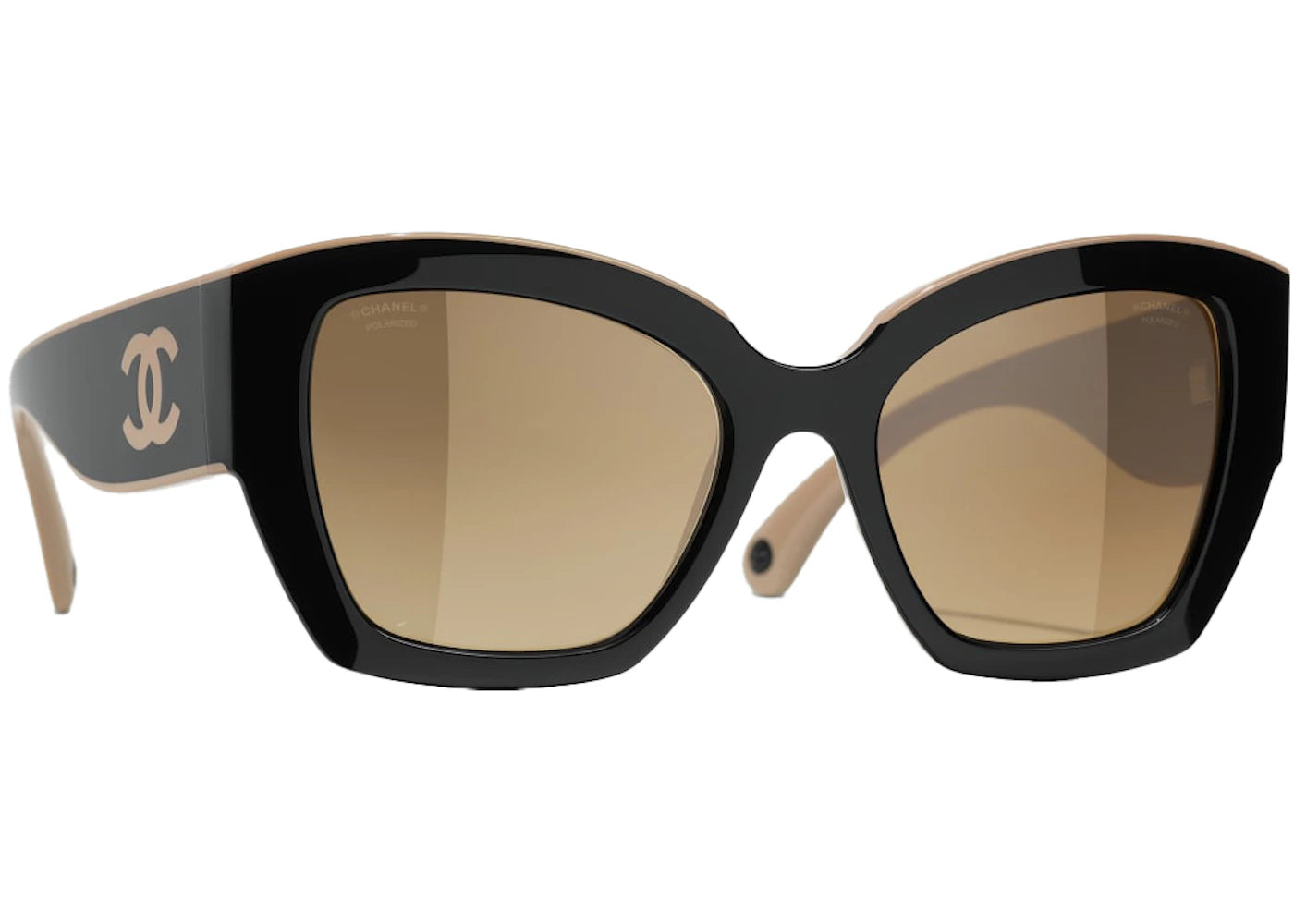 Chanel Butterfly Polarized Sunglasses Black/Beige (6058 C534/M2)