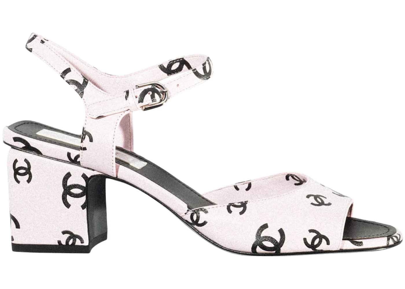 Chanel CC 65mm Heeled Sandal Light Pink Leather